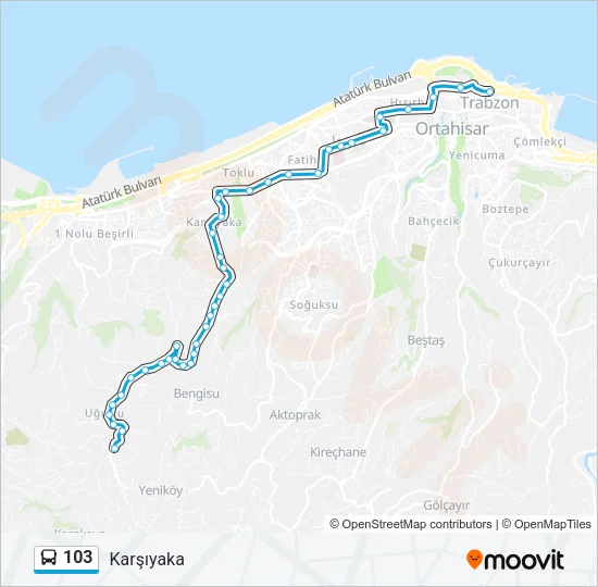 103 Bus Line Map