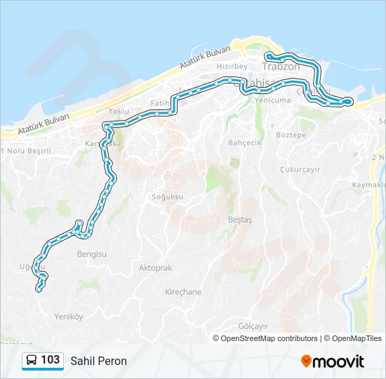 103 Bus Line Map