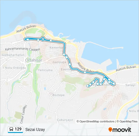 129 Bus Line Map