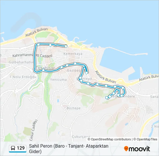 129 Bus Line Map