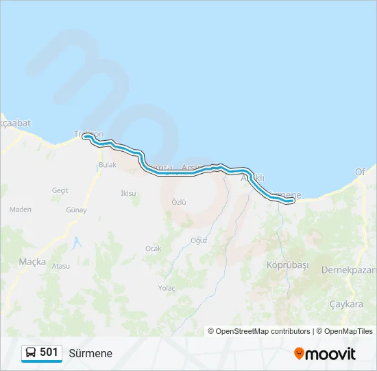 501 Bus Line Map