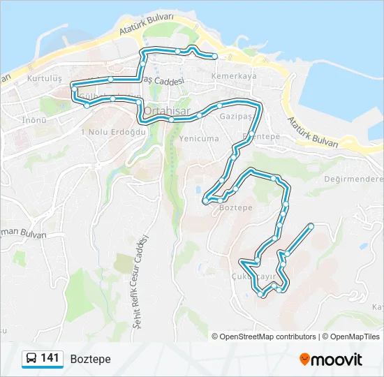 141 Bus Line Map
