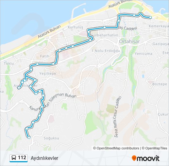 112 bus Line Map