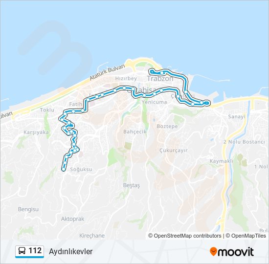 112 bus Line Map