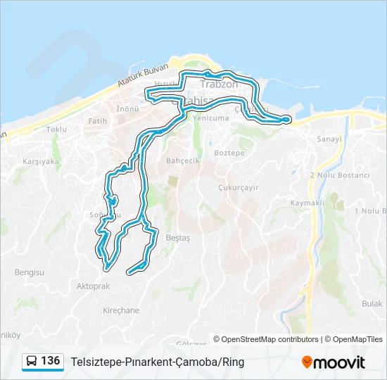 136 Bus Line Map