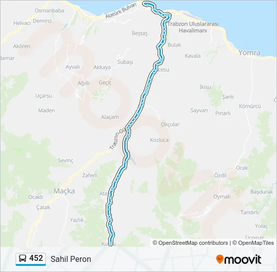 452 Bus Line Map