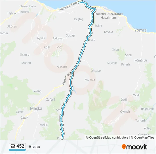452 Bus Line Map