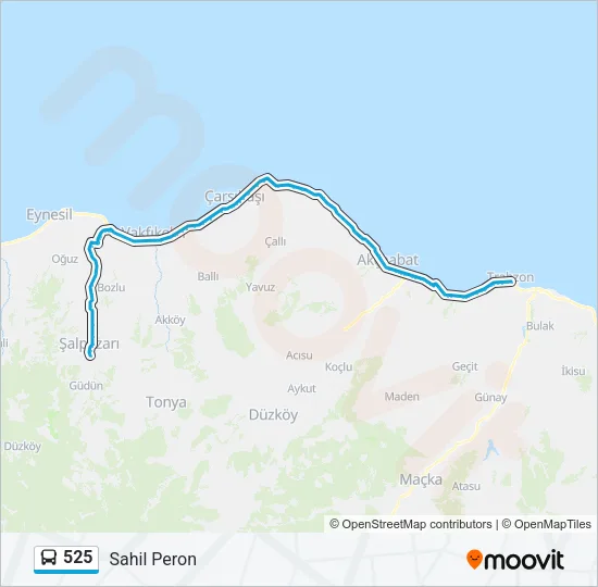 525 Bus Line Map