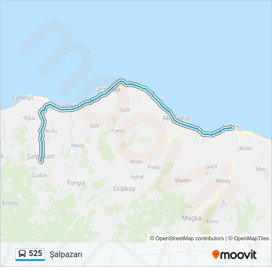 525 Bus Line Map