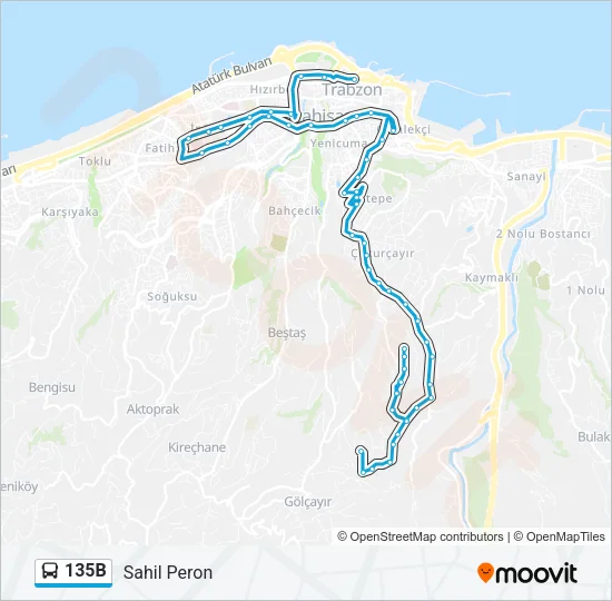 135B Bus Line Map