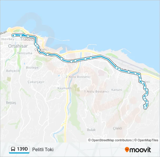 139D Bus Line Map