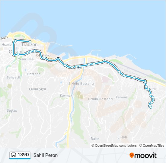 139D Bus Line Map