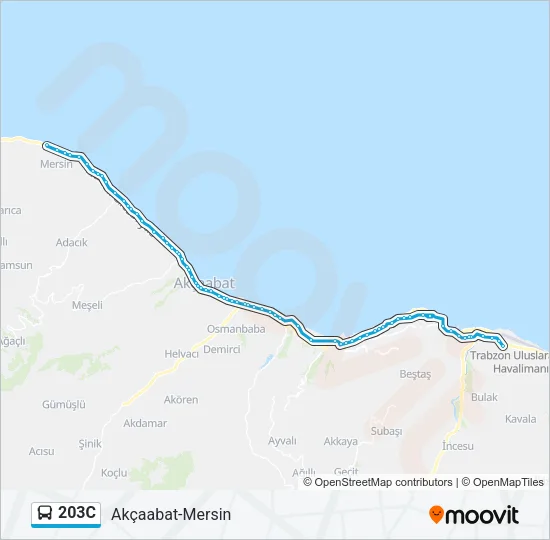 203C Bus Line Map