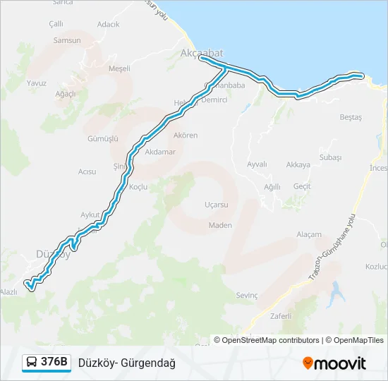376B Bus Line Map