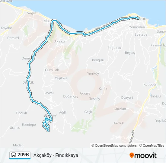 209B Bus Line Map