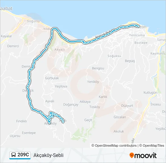 209C Bus Line Map