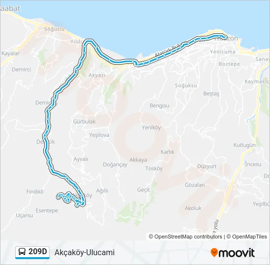 209D Bus Line Map