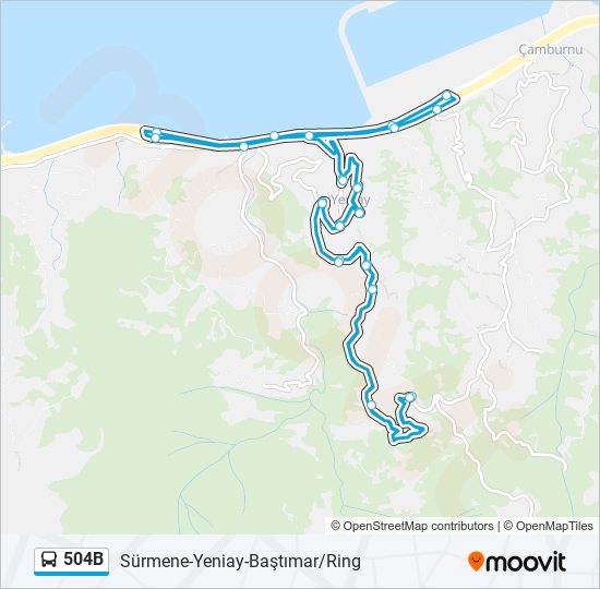 504B otobüs Hattı Haritası