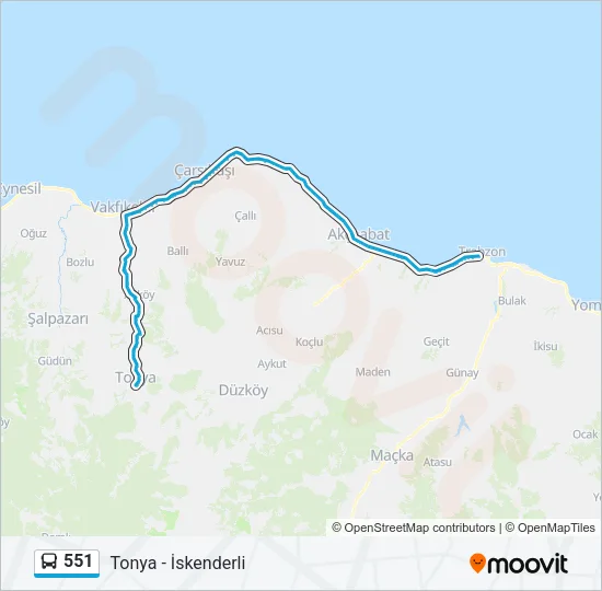 551 Bus Line Map