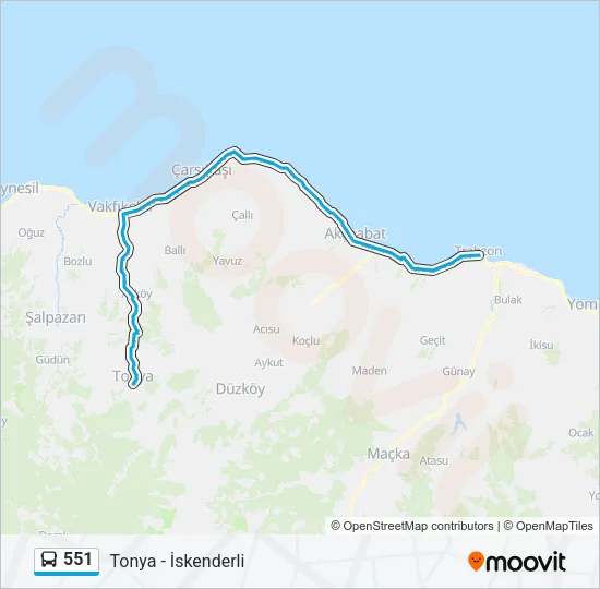 551 Bus Line Map