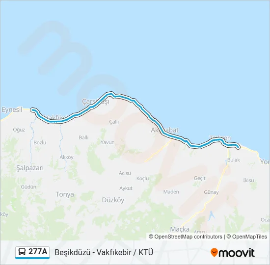 277A Bus Line Map
