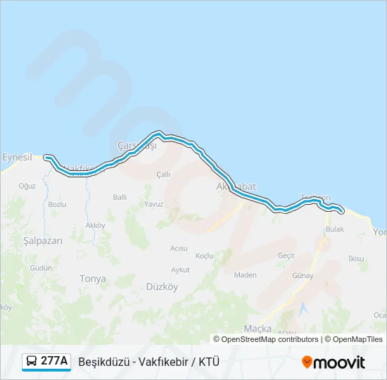 277A Bus Line Map