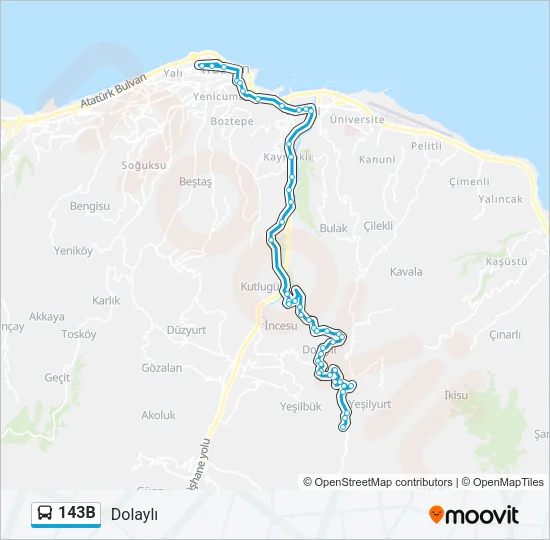 143B Bus Line Map