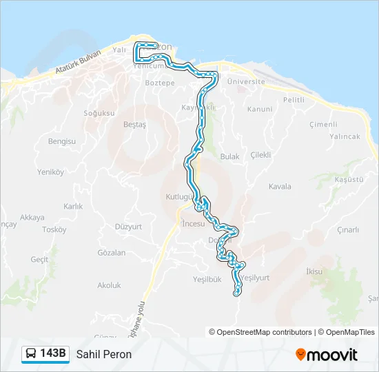 143B Bus Line Map