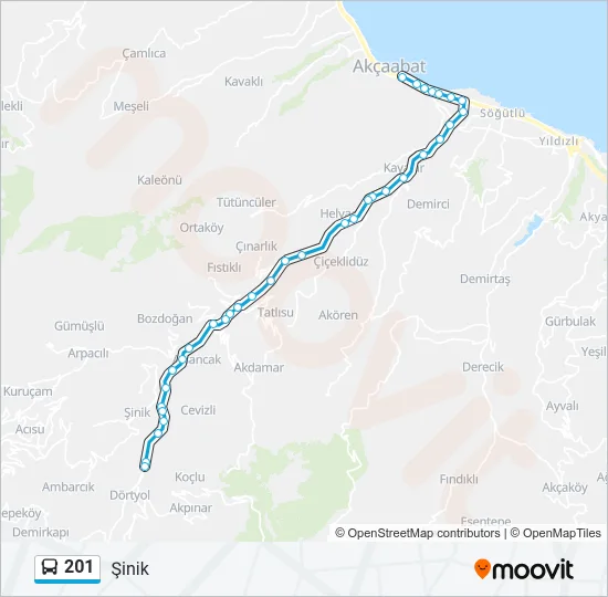 201 Bus Line Map