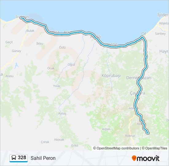328 otobüs Hattı Haritası