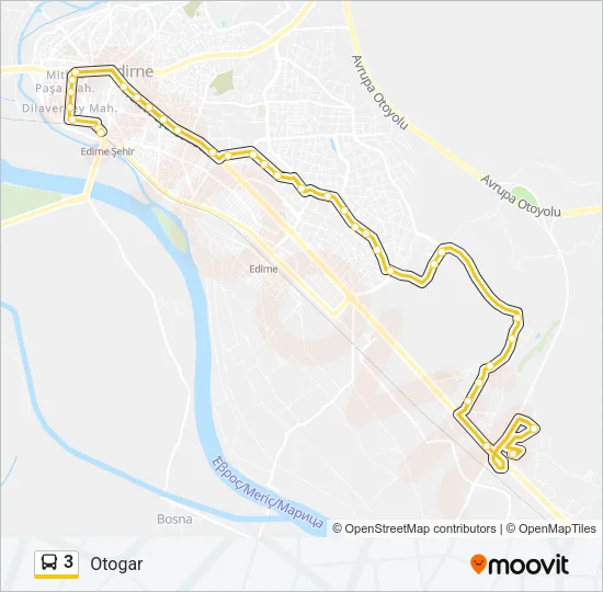 3 Bus Line Map