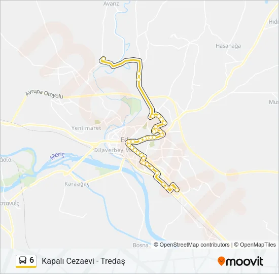 6 Bus Line Map