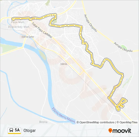 5A Bus Line Map