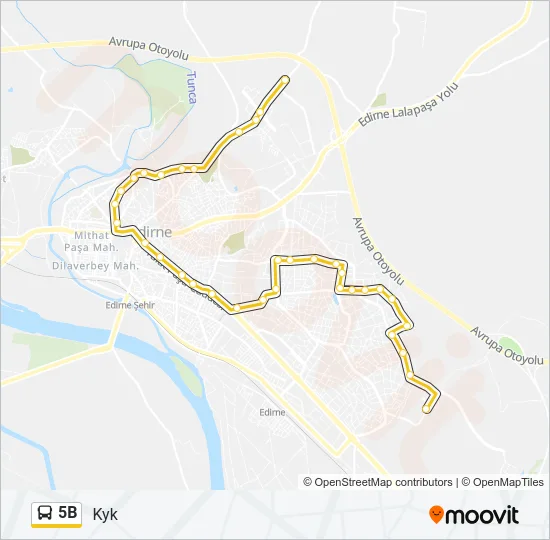 5B Bus Line Map