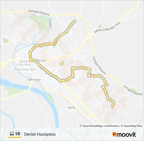5B Bus Line Map