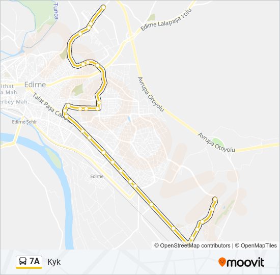 7A bus Line Map