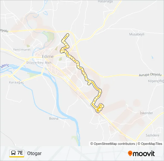 7E Bus Line Map