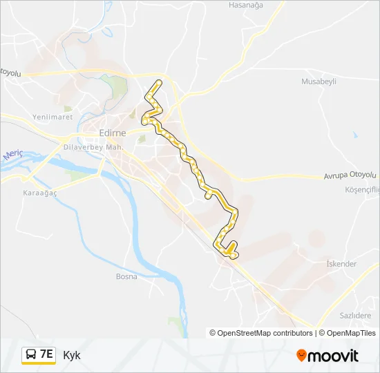 7E Bus Line Map