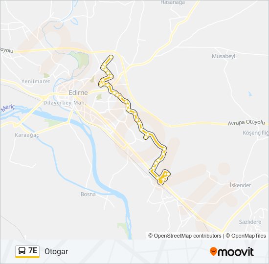 7E bus Line Map