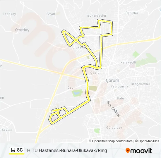 8C Bus Line Map