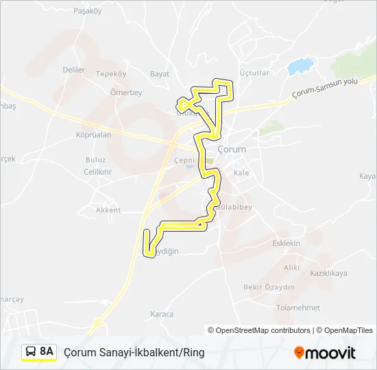 8A Bus Line Map