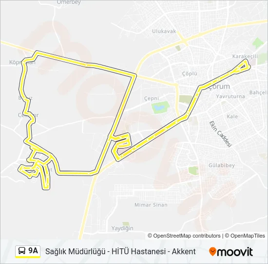 9A Bus Line Map