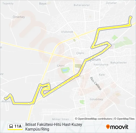 11A Bus Line Map