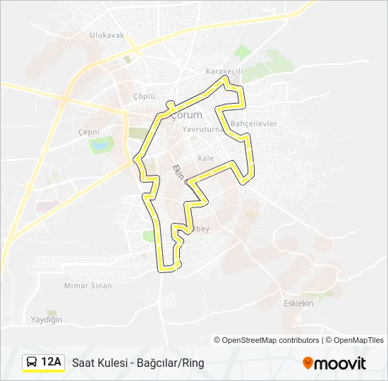 12A Bus Line Map