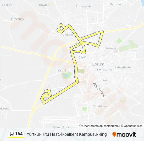 16A Bus Line Map