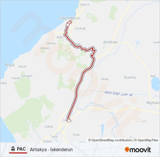 PAC minibüs / dolmuş Hattı Haritası