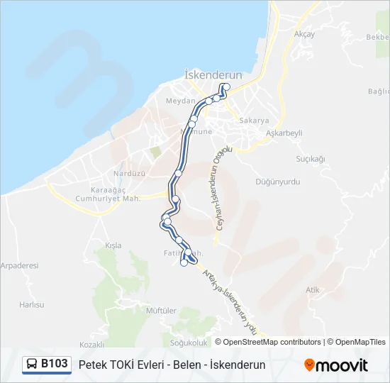B103 Bus Line Map