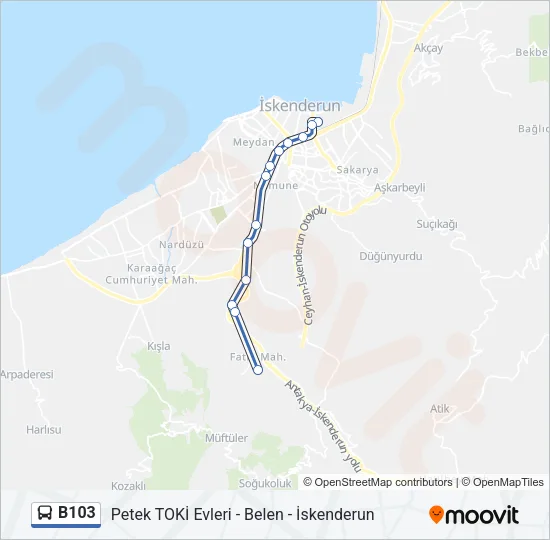 B103 Bus Line Map