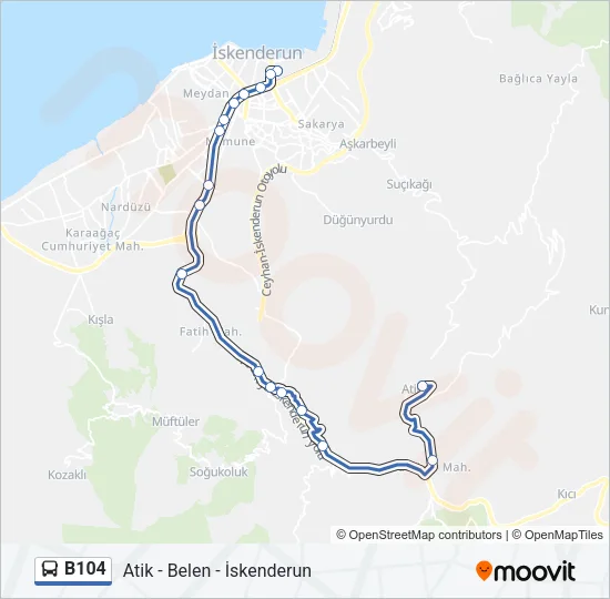 B104 Bus Line Map