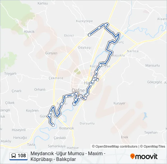 108 Bus Line Map